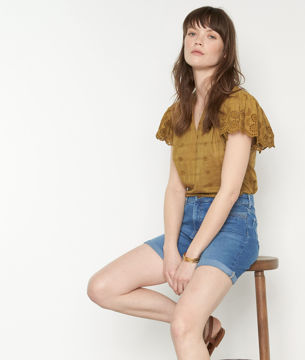 Picture of CARLA STONE DISTRESSED ORGANIC COTTON BERMUDA SHORTS